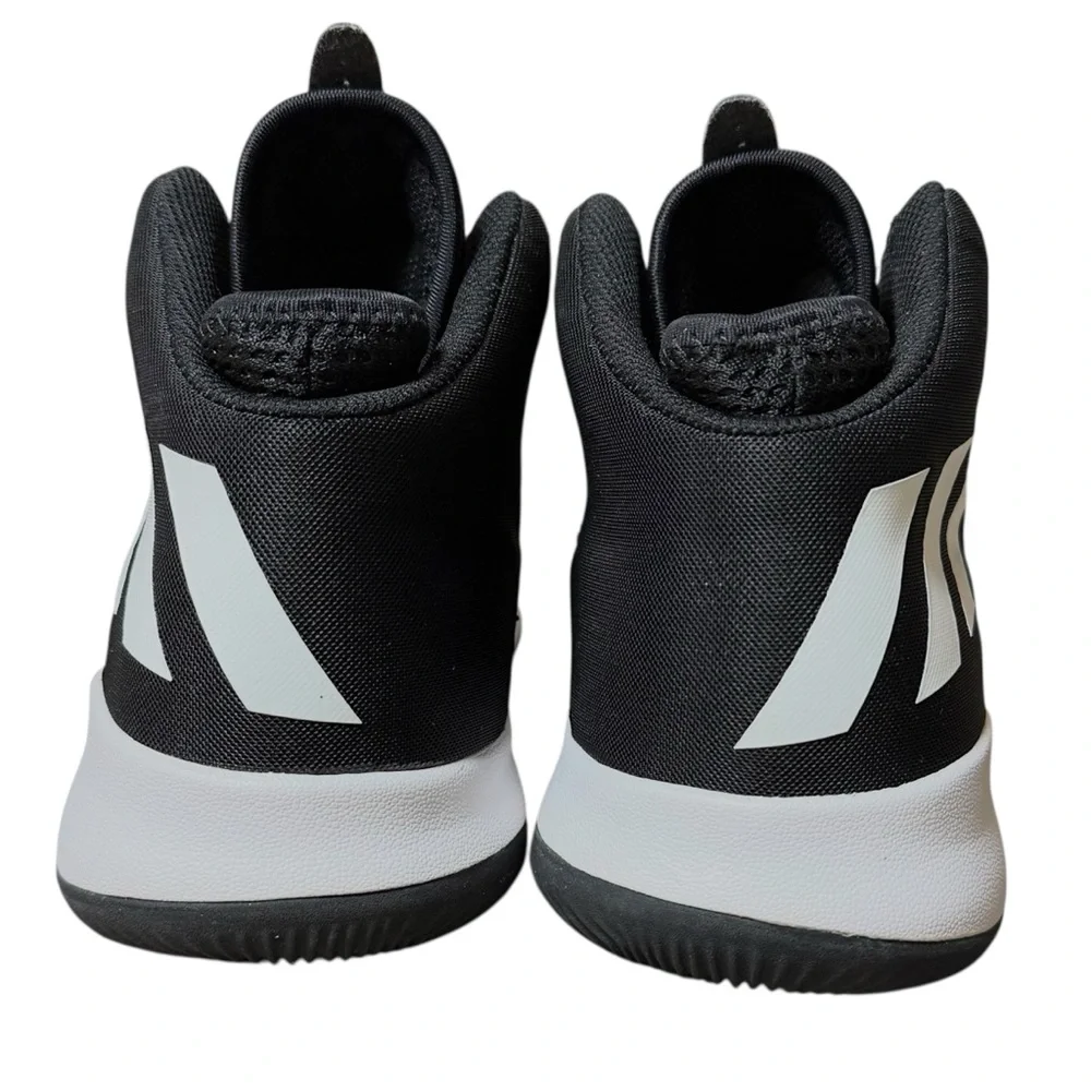 Adidas Mens Dual Threat Black White Mid Basketball Lace Up Shoes BY4182 Size 12